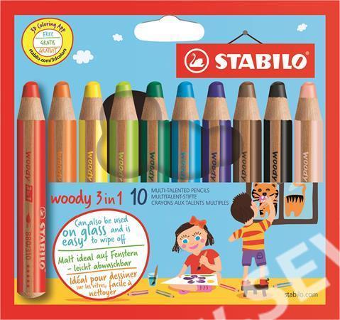 Stabilo Woody 3 v 1 - 10 ks